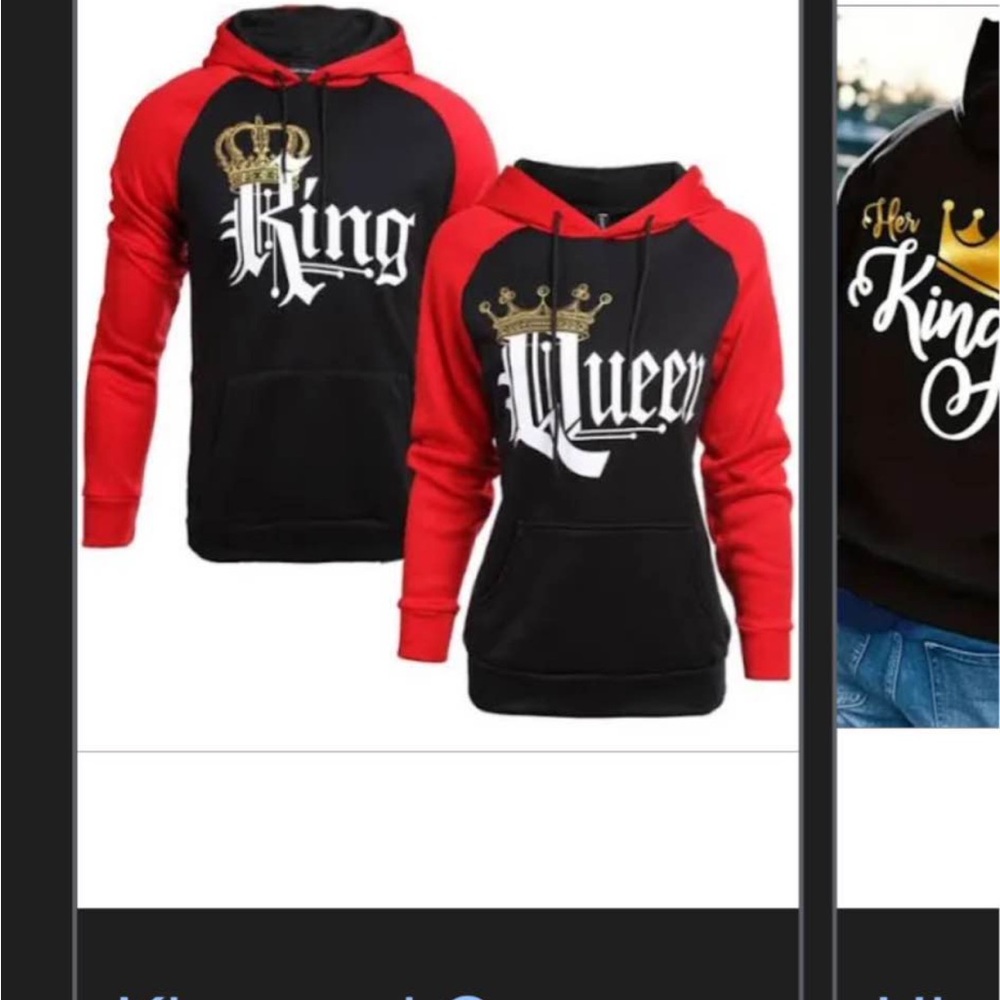 Red and Black couples Hoodie